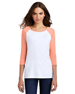 District Made DM136L Women Perfect Tri 3/4-Sleeve Raglan at GotApparel
