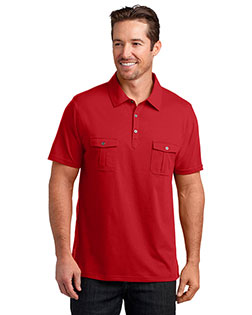District Made DM333 Men Double Pocket Polo at GotApparel