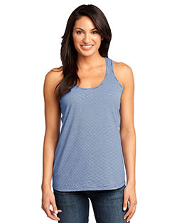 District DM421 Women Mini Stripe Gathered Racerback Tank at GotApparel