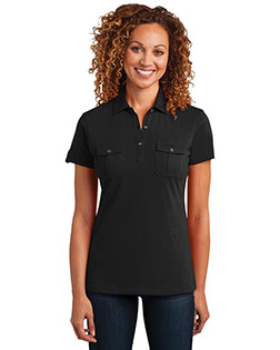 District Made DM433 Women Double Pocket Polo at GotApparel