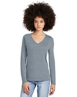 District Women's Perfect Tri Long Sleeve V-Neck Tee DT135 at GotApparel