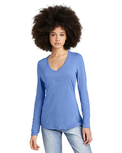 District Women's Perfect Tri Long Sleeve V-Neck Tee DT135 at GotApparel