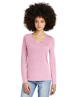 District Women's Perfect Tri Long Sleeve V-Neck Tee DT135 at GotApparel