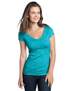District DT2001 Women Extreme Heather V-Neck Tee at GotApparel