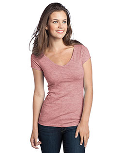 District DT2001 Women Extreme Heather V-Neck Tee at GotApparel
