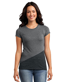 District DT243 Women Tri Blend Pieced Crewneck Tee at GotApparel