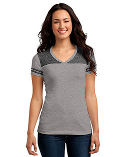 District DT264 Women Varsity V-Neck Tee at GotApparel
