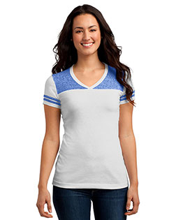 District DT264 Women Varsity V-Neck Tee at GotApparel