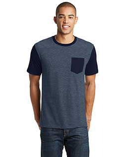 District DT6000SP Adult Very Important Tee  With Contrast Sleeves And Pocket at GotApparel
