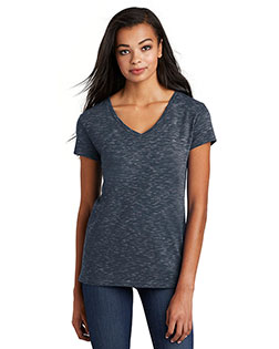 District DT664 Women 4.9 oz Medal V-Neck Tee at GotApparel