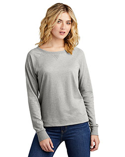 District Women's Featherweight French Terry Long Sleeve Crewneck DT672 at GotApparel