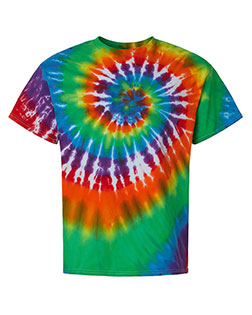 Dyenomite 200MS Girls Multi-Color Spiral Short Sleeve T-Shirt at GotApparel