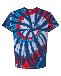 Dyenomite 200T2 Men DY TIE DYE RAINBOW CUT TEE at GotApparel