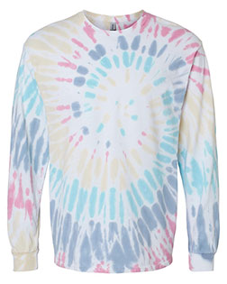 Dyenomite 240MS Women Multi-Color Spiral Tie-Dyed Long Sleeve T-Shirt at GotApparel