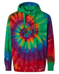 Dyenomite 854MS Men Multi-Color Spiral Hooded Tie-Dyed Sweatshirt at GotApparel