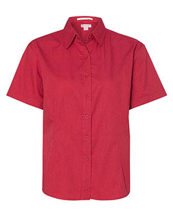 FeatherLite 5281 Women 's Short Sleeve Stain-Resistant Tapered Twill Shirt at GotApparel