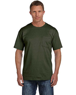 Fruit Of The Loom 3931P Men 5 Oz. 100% Heavy Cotton HD Pocket T-Shirt at GotApparel