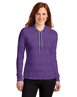 Gildan® 887L Ladies 100% Combed Ring Spun Cotton Long Sleeve Hooded T-Shirt at GotApparel