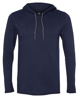 Gildan 987 Men 100% Ring Spun Cotton Long Sleeve Hooded T-Shirt at GotApparel