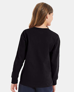 Hanes Boys 6.1 Oz. Tagless Long-Sleeve T-Shirt — ComfortSoft® Fabric, Preshrunk (Pack Of 1) - View #4