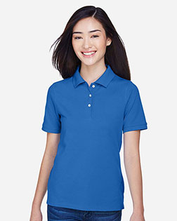 Harriton M265W Women 5.6 Oz. Easy Blend Polo at GotApparel