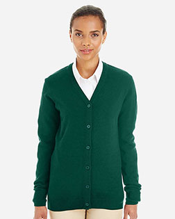 Harriton M425W Women Pilbloc V-Neck Button Cardigan Sweater at GotApparel