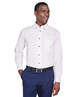 Harriton M500 Men Easy Blend Long-Sleeve Twill Shirt With Stain-Release at GotApparel
