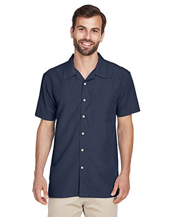 Harriton M560 Men Barbados Textured Camp Shirt at GotApparel