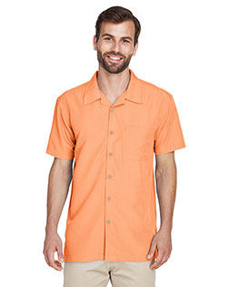 Harriton M560 Men Barbados Textured Camp Shirt at GotApparel