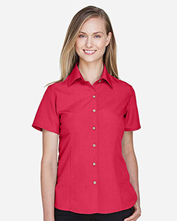 Harriton M560W Women Barbados Textured Camp Shirt at GotApparel