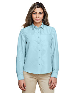 Harriton M580LW Women Ladies' Key West Long-Sleeve Performance Staff Shirt at GotApparel