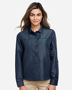 Harriton M580LW Women Ladies' Key West Long-Sleeve Performance Staff Shirt at GotApparel