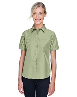 Harriton M580W Women Key West Short-Sleeve Performance Staff Shirt at GotApparel