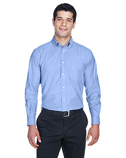 Harriton M600 Men Long-Sleeve Oxford With Stain-Release at GotApparel