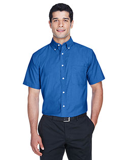 Harriton M600S Men Short-Sleeve Oxford With Stain-Release at GotApparel