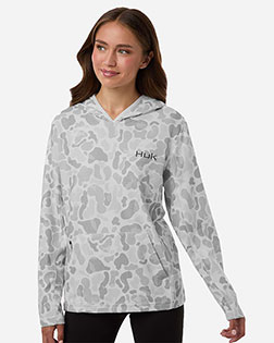 HUK H6130037 Women's Coldfront+ KC Print Hooded Sweatshirt at GotApparel