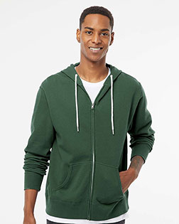 Independent Trading Co. AFX90UNZ Men Lightweight Full-Zip Hooded Sweatshirt at GotApparel