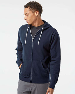 Independent Trading Co. AFX90UNZ Men Lightweight Full-Zip Hooded Sweatshirt at GotApparel