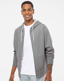 Independent Trading Co. AFX90UNZ Men Lightweight Full-Zip Hooded Sweatshirt at GotApparel