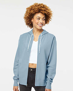 Independent Trading Co. AFX90UNZ Men Lightweight Full-Zip Hooded Sweatshirt at GotApparel