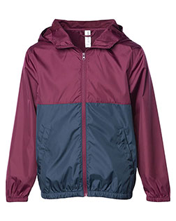 Independent Trading Co. EXP24YWZ Boys Youth Lightweight Windbreaker Full-Zip Jacket at GotApparel