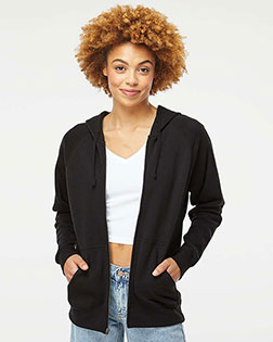Independent Trading Co. PRM33SBZ Women Special Blend Raglan Full-Zip Hooded Sweatshirt at GotApparel