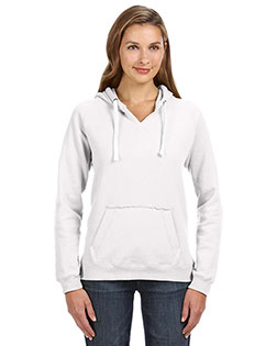 J America J8836 Women V Neck Hood Sweatshirt at GotApparel