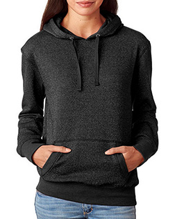 J America J8860 Women Glitter French Terry Hooded Fleece at GotApparel