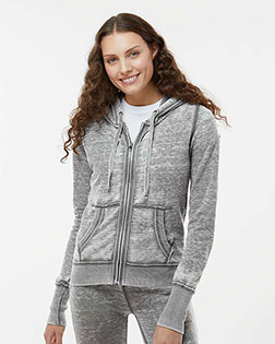 J America J8913 women Zen Full-Zip Hooded Fleece at GotApparel