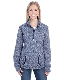 J America J8617 Women Cosmic 1/4-Zip Fleece at GotApparel