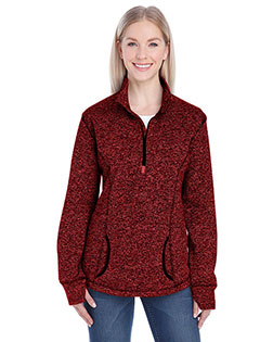 J America J8617 Women Cosmic 1/4-Zip Fleece at GotApparel