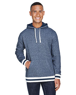 J America JA8701 Men Peppered Fleece Lapover Hood at GotApparel