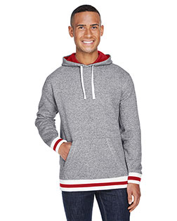 J America JA8701 Men Peppered Fleece Lapover Hood at GotApparel