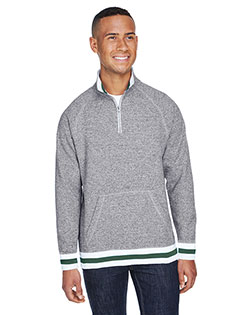 J America JA8703 Men Peppered Fleece Quarter-Zip at GotApparel